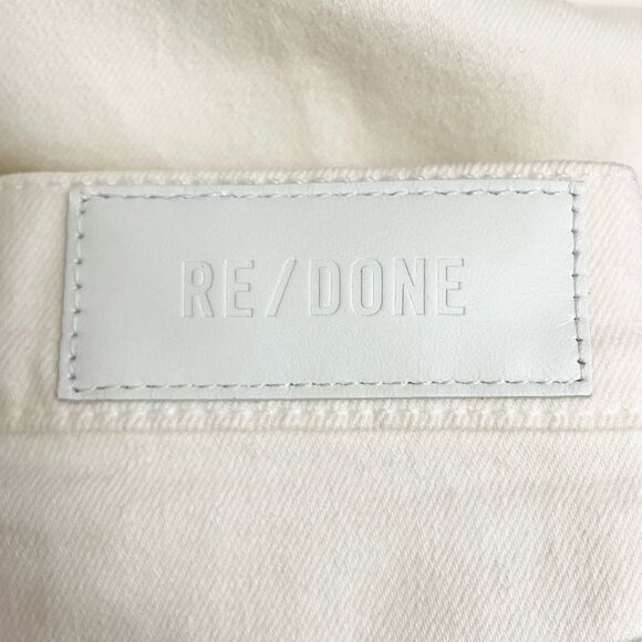 RE/DONE 90s High Rise Ankle Crop Raw Hem Jeans in Vintage White Size 26 | 2 - Picture 8 of 13